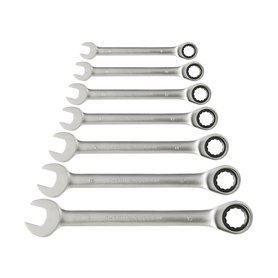 klíče ráčnové očkoploché, sada 7ks, 8-19mm