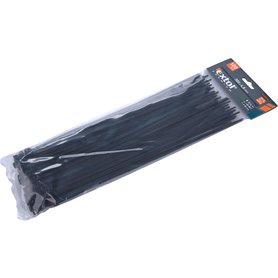 pásky stahovací na kabely černé, 300x4,8mm, 100ks, nylon PA66